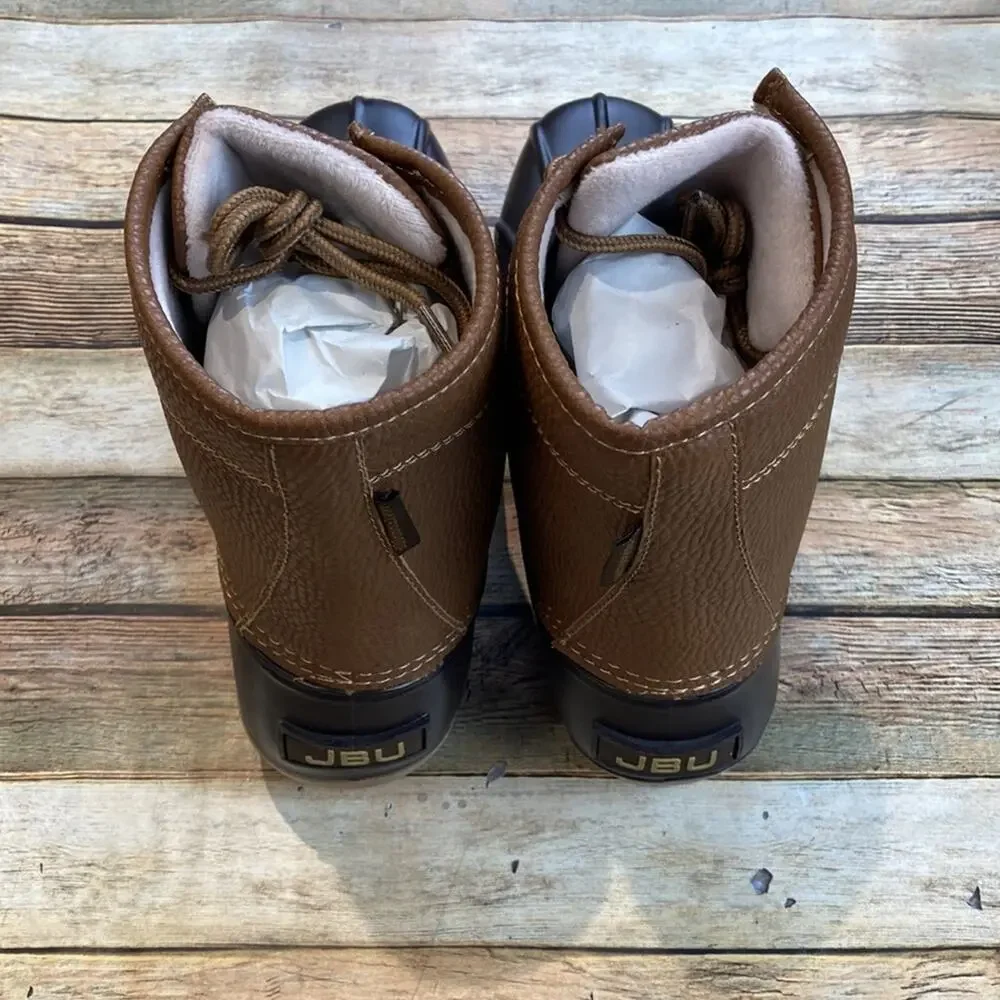 JBU Maine Men's Tan Waterproof Duck Boots Fleece Lined Size 9